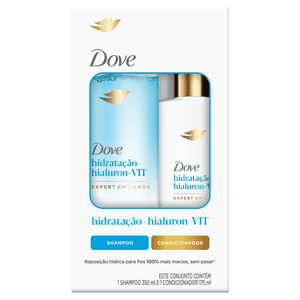 Produto Kit shampoo 350ml + condicionador 190ml dove hidratação + hialuron-vit foto 1