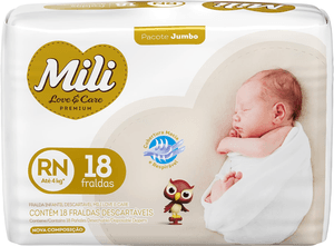 Produto Fralda infantil love & care rn 18 unidades mili foto 1