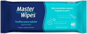 Produto Toalhas umedecidas para adultos 40 unidades master wipes foto 1